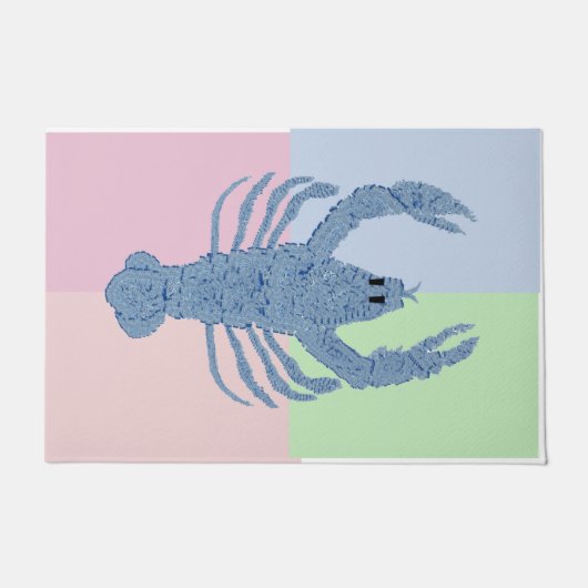 Blue Lobster Ginger Jar Jars Flag Teppich Doormat Fußmatte (Vorderseite)