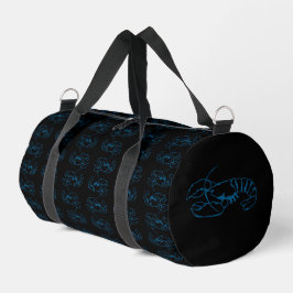 Blue Lobster Sea Animal Simple Kontur Zeichn Art Duffle Bag