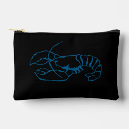 Blue Lobster Sea Animal Simple Kontur Zeichn Art Zubehörtasche