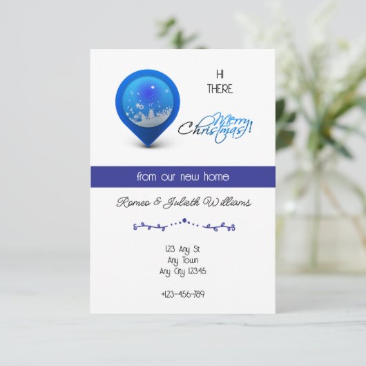 Blue Location New Home Announcement Ankündigung (Stehend Vorderseite)