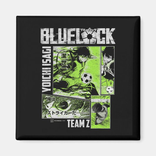 Blue Lock Yoichi Isagi geteilte Fußball-Panels  Magnet (Vorne)