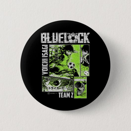 Blue Lock Yoichi Isagi geteilte Fußball-Tafeln  Button (Vorderseite)