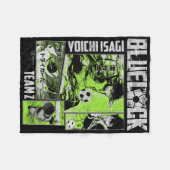 Blue Lock Yoichi Isagi geteilte Fußballtafeln Fleecedecke (Vorderseite (Horizontal))