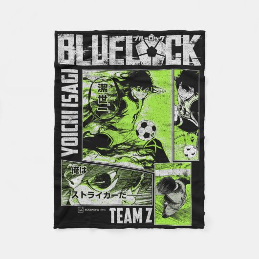 Blue Lock Yoichi Isagi geteilte Fußballtafeln Fleecedecke (Vorderseite)
