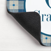 Blue Lodge Kariert Monogramm Personalisiert Mousepad (Ecke)