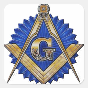 Blue Lodge Mason Quadratischer Aufkleber