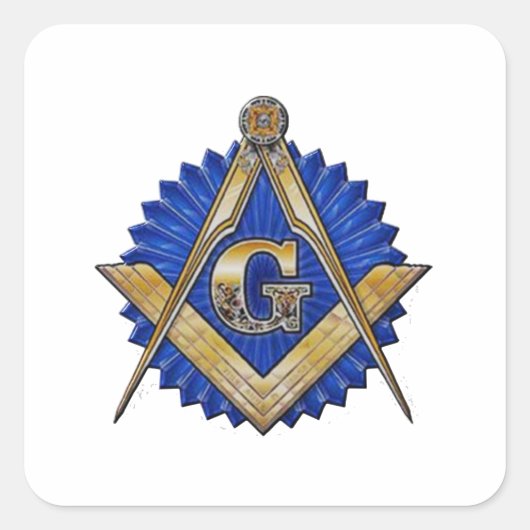 Blue Lodge Mason Quadratischer Aufkleber (Vorderseite)