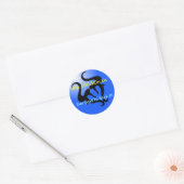 Blue-Logo-Aufkleber Runder Aufkleber (Umschlag)