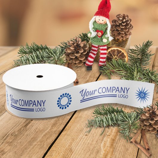 Blue Logo Blu Snowflake Business Logo Weihnachtsge Ripsband