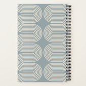 Blue Lombard Wavy Lines Modern Custom Notebook Notizblock (Rückseite)