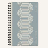 Blue Lombard Wavy Lines Modern Custom Notebook Notizblock (Vorderseite)
