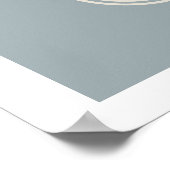 Blue Lombard Wavy Lines Modern Minimal Art Print Poster (Ecke)