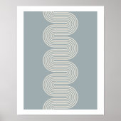 Blue Lombard Wavy Lines Modern Minimal Art Print Poster (Vorne)