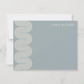 Blue Lombard Wavy Lines Modern Stationery Card Mitteilungskarte (Vorderseite)
