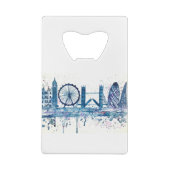 Blue London Skyline Geldbeutel Flaschenöffner (Rückseite)