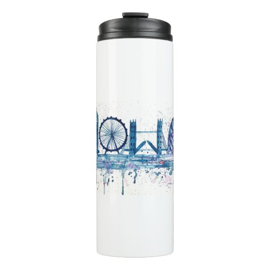 Blue London Skyline Thermosbecher (Vorderseite)