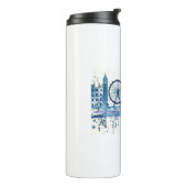 Blue London Skyline Thermosbecher (Nach links gedreht)