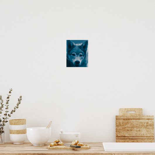Blue Lone Wolf Poster (Küche)
