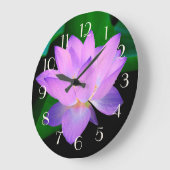 Blue Lotus Beautiful Purple Flower Große Wanduhr (Winkel)
