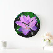 Blue Lotus Beautiful Purple Flower Große Wanduhr (Zuhause)
