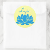 Blue Lotus Blossom Logic Runder Aufkleber (Tasche)