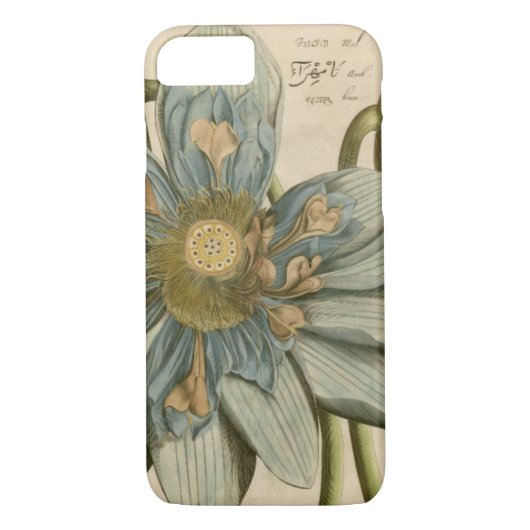 Blue Lotus Blume auf Tan Hintergrund mit Schreiben Case-Mate iPhone Hülle (Rückseite)