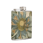 Blue Lotus Blume auf Tan Hintergrund mit Schreiben Flachmann (Rechts)