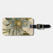 Blue Lotus Blume auf Tan Hintergrund mit Schreiben Gepäckanhänger (Vorderseite horizontal)