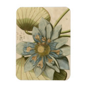 Blue Lotus Blume auf Tan Hintergrund mit Schreiben Magnet (Vertikal)