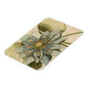 Blue Lotus Blume auf Tan Hintergrund mit Schreiben Magnet (Linke Seite)