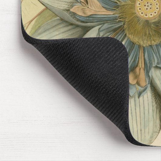 Blue Lotus Blume auf Tan Hintergrund mit Schreiben Mousepad (Ecke)