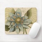 Blue Lotus Blume auf Tan Hintergrund mit Schreiben Mousepad (Mit Mouse)