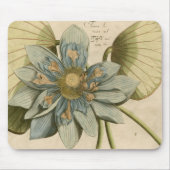 Blue Lotus Blume auf Tan Hintergrund mit Schreiben Mousepad (Vorne)