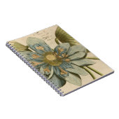 Blue Lotus Blume auf Tan Hintergrund mit Schreiben Notizblock (Rechte Seite)