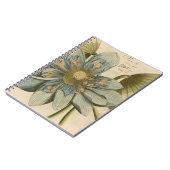 Blue Lotus Blume auf Tan Hintergrund mit Schreiben Notizblock (Linke Seite)