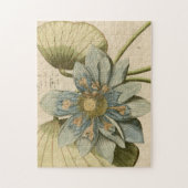 Blue Lotus Blume auf Tan Hintergrund mit Schreiben Puzzle (Vertikal)