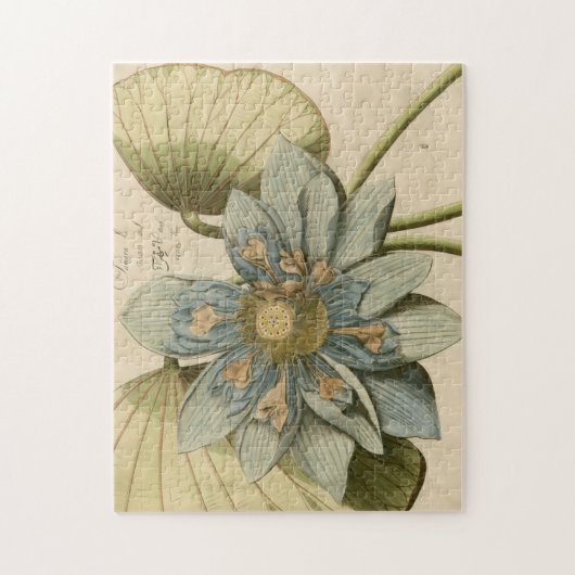 Blue Lotus Blume auf Tan Hintergrund mit Schreiben Puzzle (Vertikal)