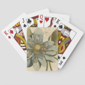 Blue Lotus Blume auf Tan Hintergrund mit Schreiben Spielkarten (Rückseite)