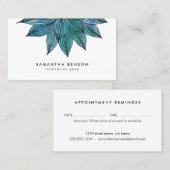 Blue Lotus Blume | Ernennung von Aquarellfarben Terminkarte (Vorne/Hinten)