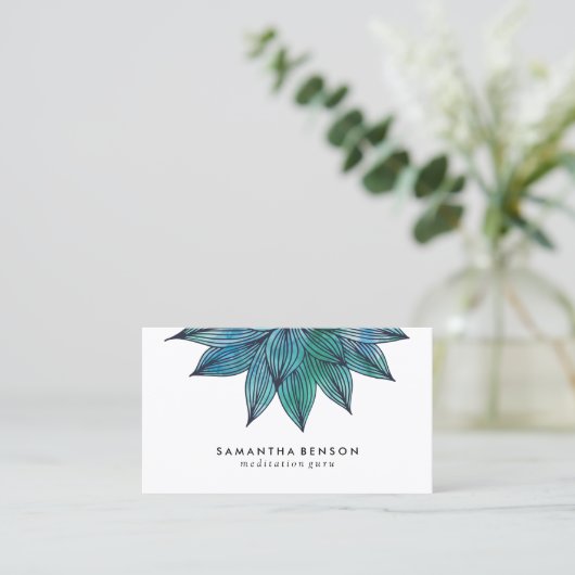 Blue Lotus Blume | Floral Visitenkarte (Stehend Vorderseite)