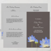 Blue lotus Blume Modernes Hochzeitsprogramm (Vorne/Hinten)