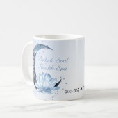 Blue Lotus Blume Moon Business Name Kaffeetasse (Vorderseite Links)