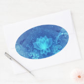 Blue Lotus Blume Ovaler Aufkleber (Umschlag)