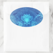 Blue Lotus Blume Ovaler Aufkleber (Tasche)