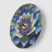 Blue Lotus Blume Spirituelle Kunst Große Wanduhr (Winkel)