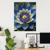 Blue Lotus Blume Spirituelle Kunst Poster (Heimbüro)