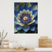 Blue Lotus Blume Spirituelle Kunst Poster (Küche)