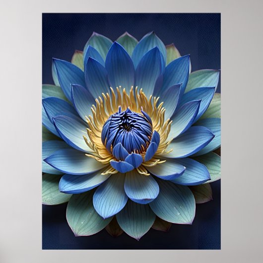 Blue Lotus Blume Spirituelle Kunst Poster (Vorne)