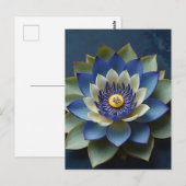 Blue Lotus Blume Spirituelle Zen Art Postkarte (Vorne/Hinten)