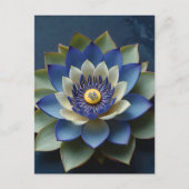 Blue Lotus Blume Spirituelle Zen Art Postkarte (Vorderseite)